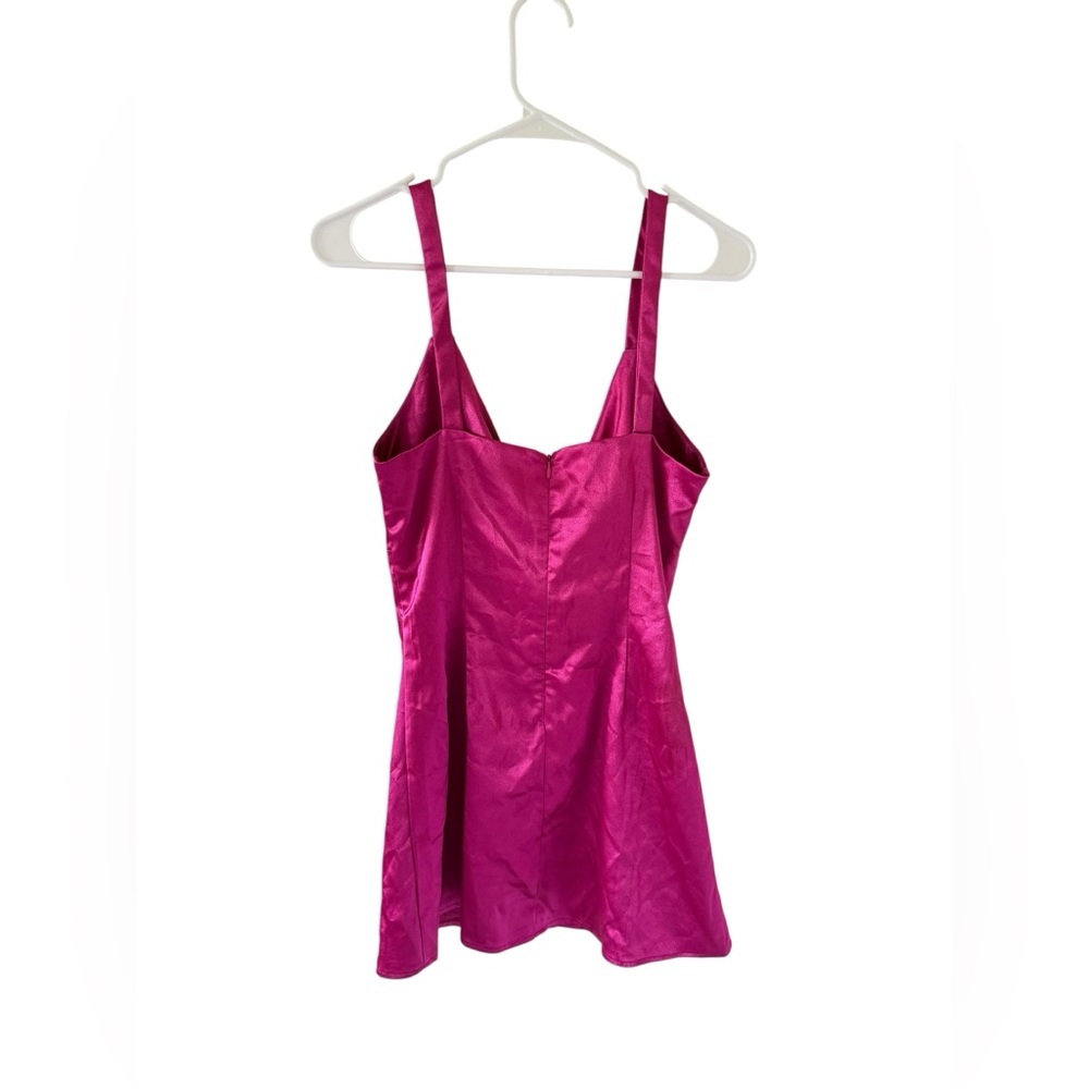REVOLVE Hot Pink Satin Mini Dress with Front Tie - Picture 8 of 8